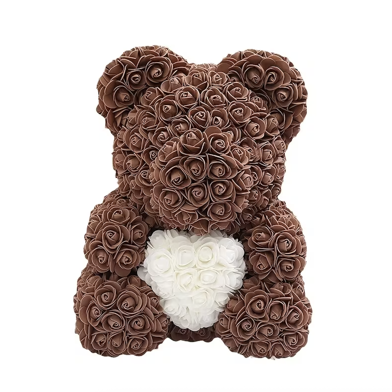 XXL Roosbeer Bruin met Wit Hart - 40cm afbeelding 2