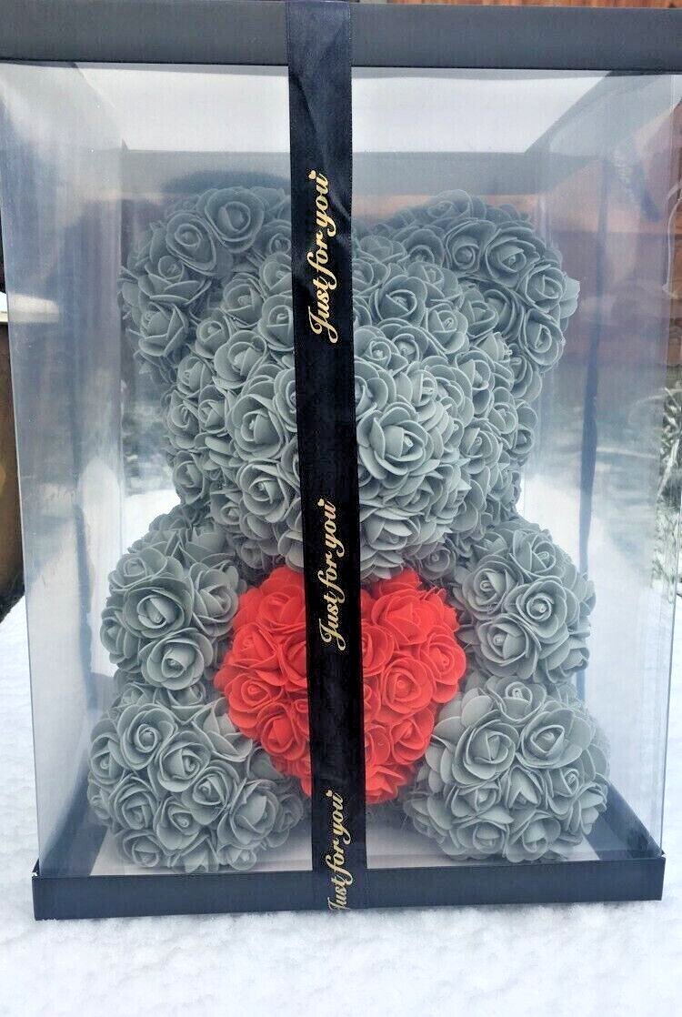 XXL Roosbeer Grijs met Rood Hart