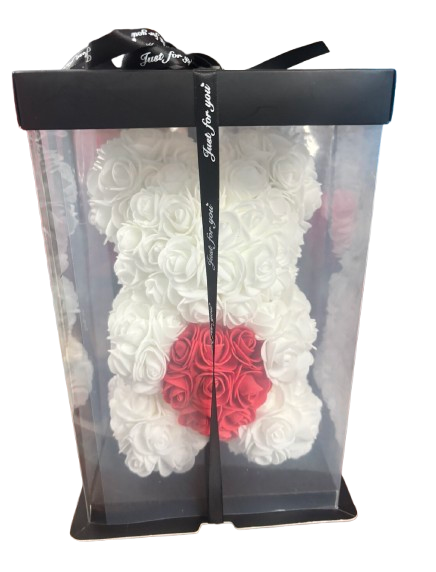 Roosbeer Wit met Rood Hart